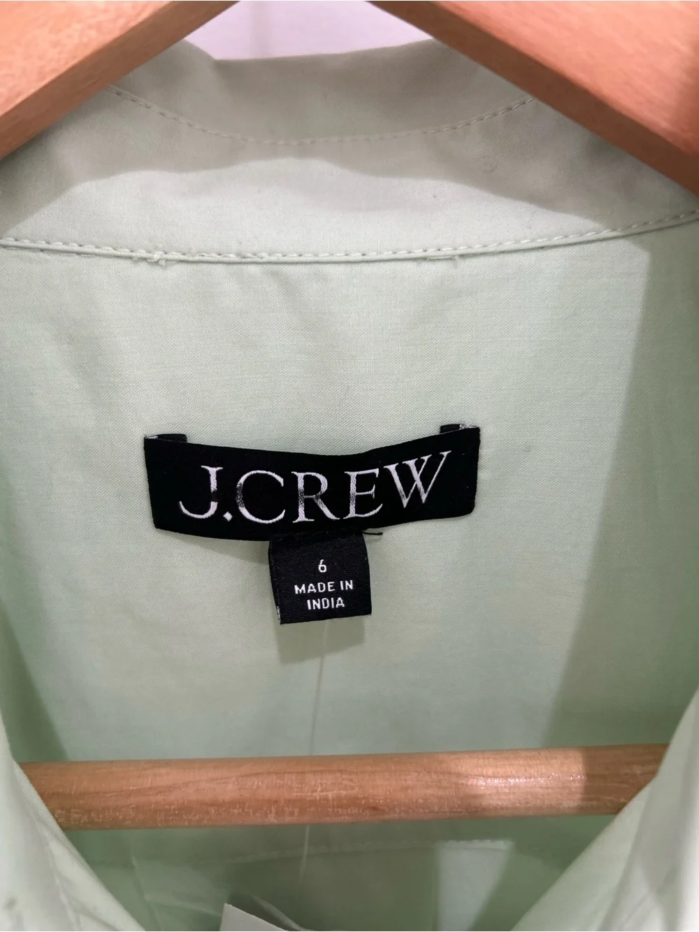 J. Crew Utility Cotton MIDI Shirt Dress Mint Green Size 6 NWT Classic Minimalist
